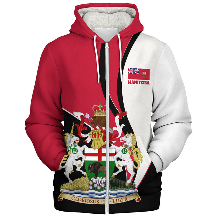 Manitoba Sherpa Hoodie Heritage Pride Of The North