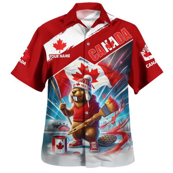 Canada Bowling Shirt Canada Day Beaver Pride Edition