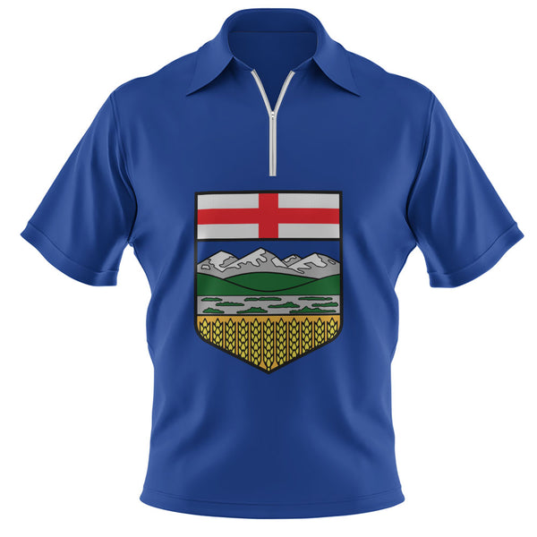 Alberta Zip Polo Shirt Flag Minimalist Pride Style