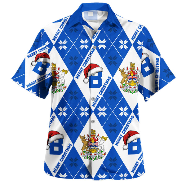 British Columbia Bowling Shirt Christmas Argyle Pattern With Royal Crest