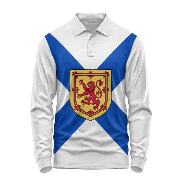 Nova Scotia Long Sleeve Polo Shirt Flag Minimalist Pride Style
