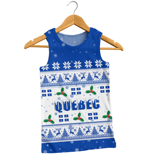 Quebec Tank Top Christmas Knit Style Snowflake Reindeer