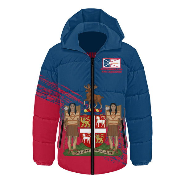 Newfoundland & Labrador Hooded Padded Jacket Pride Of The Provinces