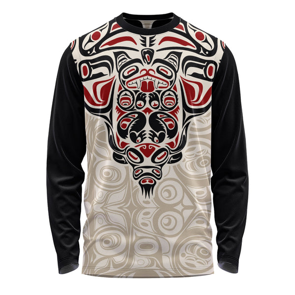Canada Long Sleeve T-Shirt Haida Thunderbird Tribal Spirit Design