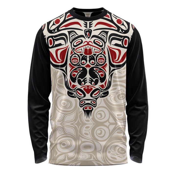 Canada Long Sleeve T-Shirt Haida Thunderbird Tribal Spirit Design