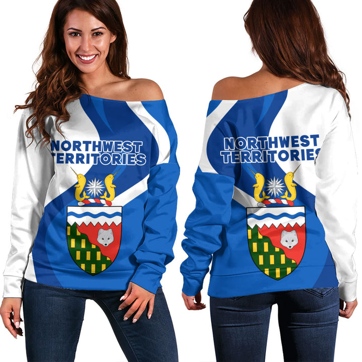 Northwest Territories Off Shoulder Sweatshirt Crest Of Identity