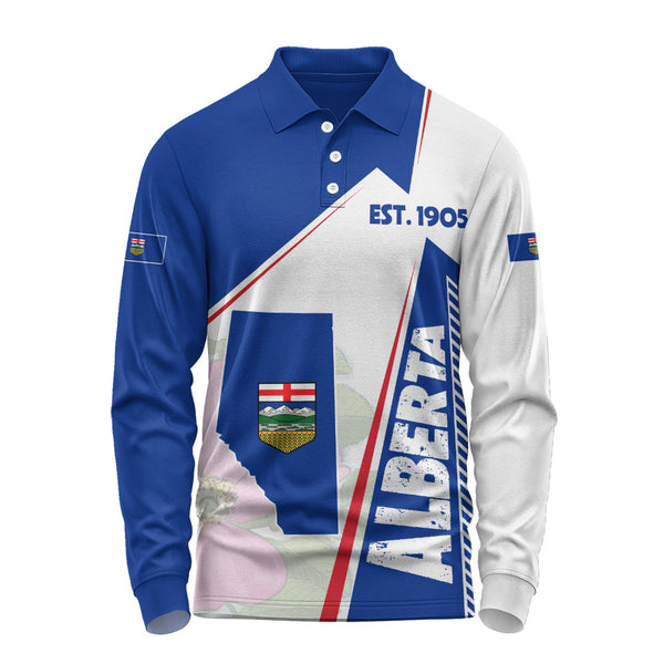 Alberta Long Sleeve Polo Shirt United Provinces & Territories