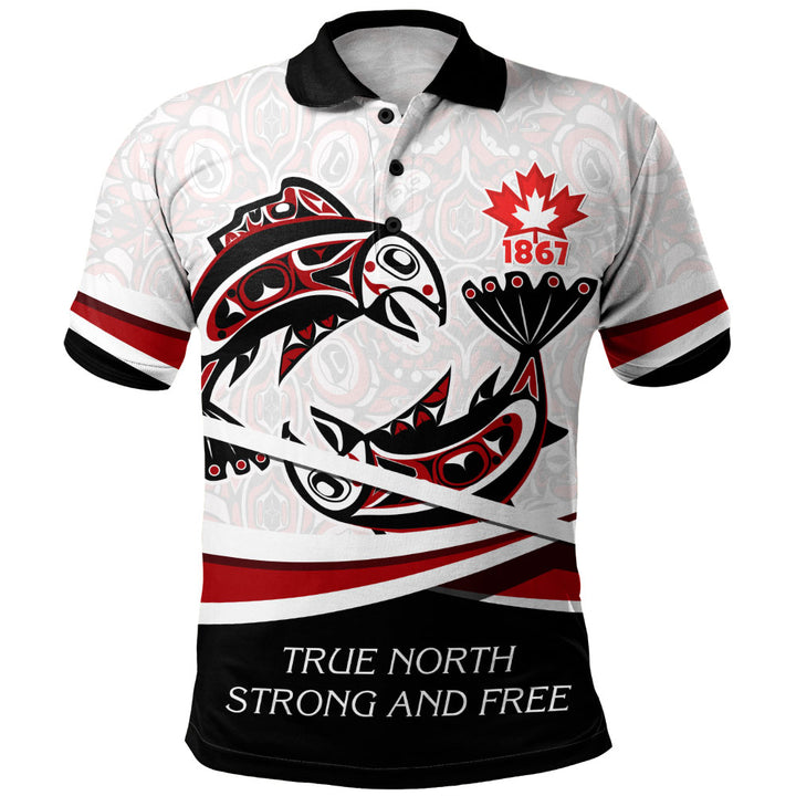 Canada Polo Shirt Spirit Of Salmon True North Freedom