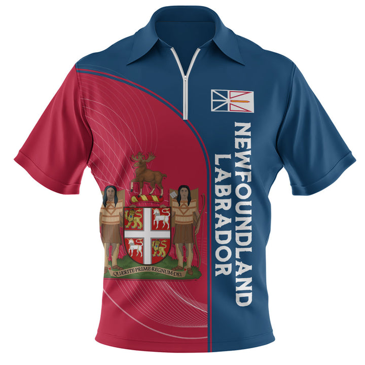 Newfoundland & Labrador Zip Polo Shirt Proud Provincial Heritage