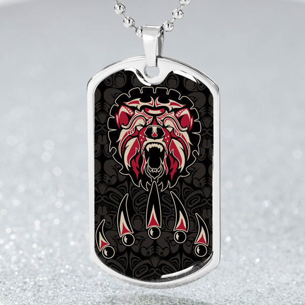 Canada Dog Tag Haida Tribal Roaring Bear
