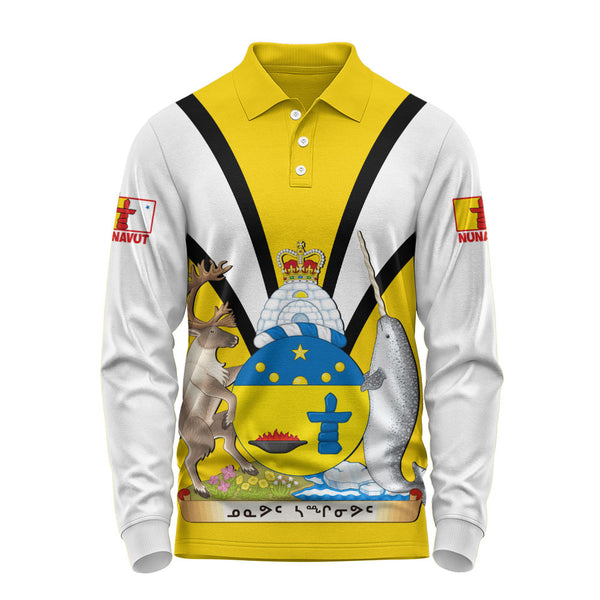 Nunavut Long Sleeve Polo Shirt Proud Provinces Collection