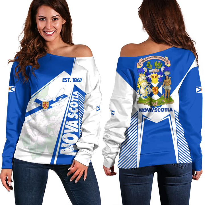 Nova Scotia Off Shoulder Sweatshirt United Provinces & Territories
