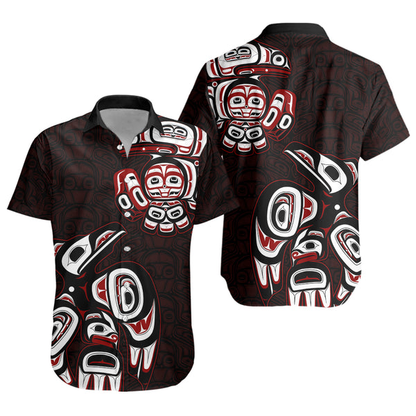 Canada Short Sleeve Shirt Haida Red Raven Rise