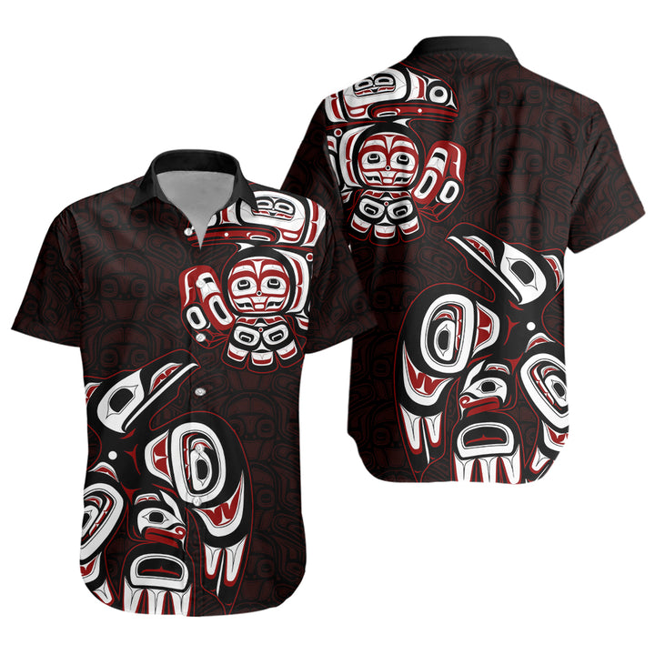 Canada Short Sleeve Shirt Haida Red Raven Rise