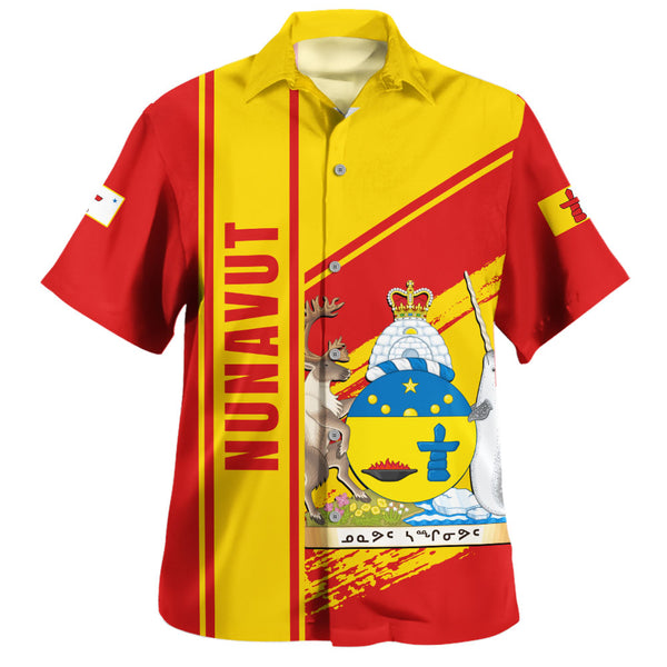 Nunavut Bowling Shirt Heritage Strength Crest