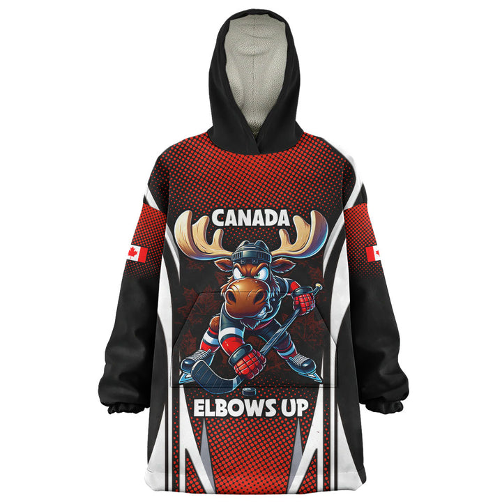 Canada Snug Hoodie Fight Ready Moose Canada Hockey Attitude