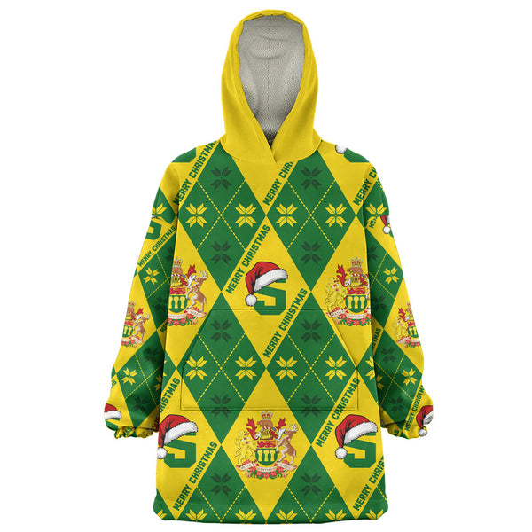 Saskatchewan Snug Hoodie Christmas Argyle Pattern With Royal Crest