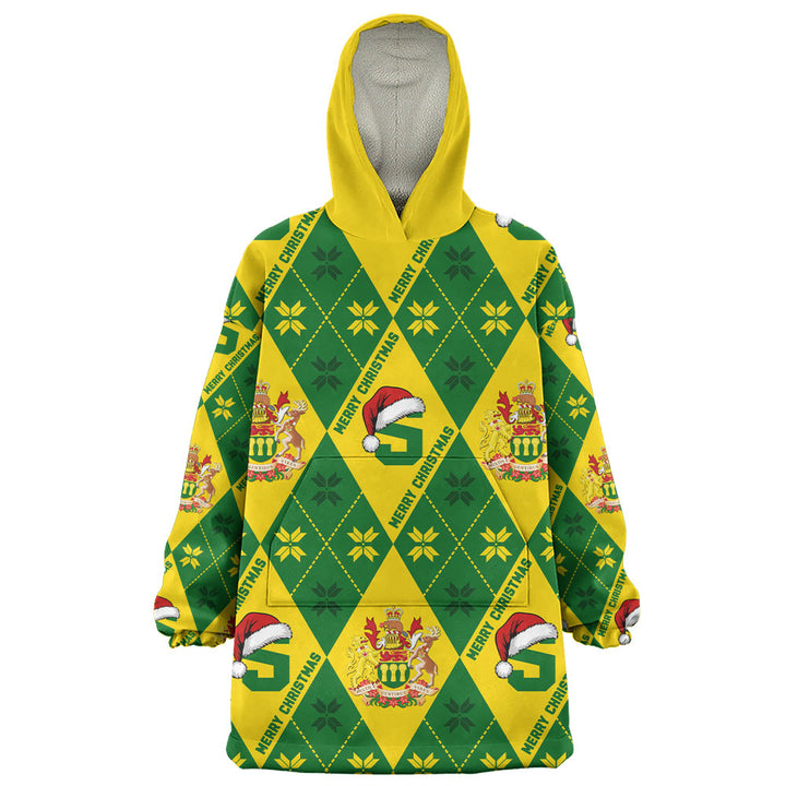 Saskatchewan Snug Hoodie Christmas Argyle Pattern With Royal Crest
