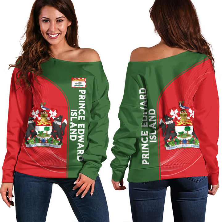 Prince Edward Island Off Shoulder Sweatshirt Proud Provincial Heritage