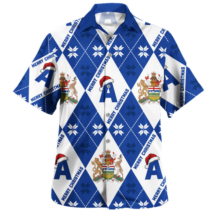 Alberta Bowling Shirt Christmas Argyle Pattern With Royal Crest