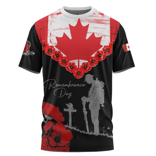 Canada T-Shirt Remembrance Day Maple Poppy Honor