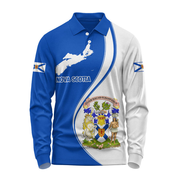 Nova Scotia Long Sleeve Polo Shirt Canada Territories Pride