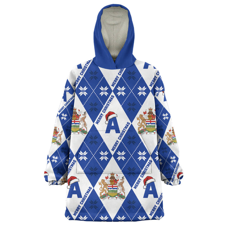 Alberta Snug Hoodie Christmas Argyle Pattern With Royal Crest