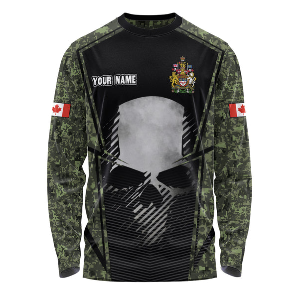 Canada Long Sleeve T-Shirt Canada Military Skull Honor Camo Edition