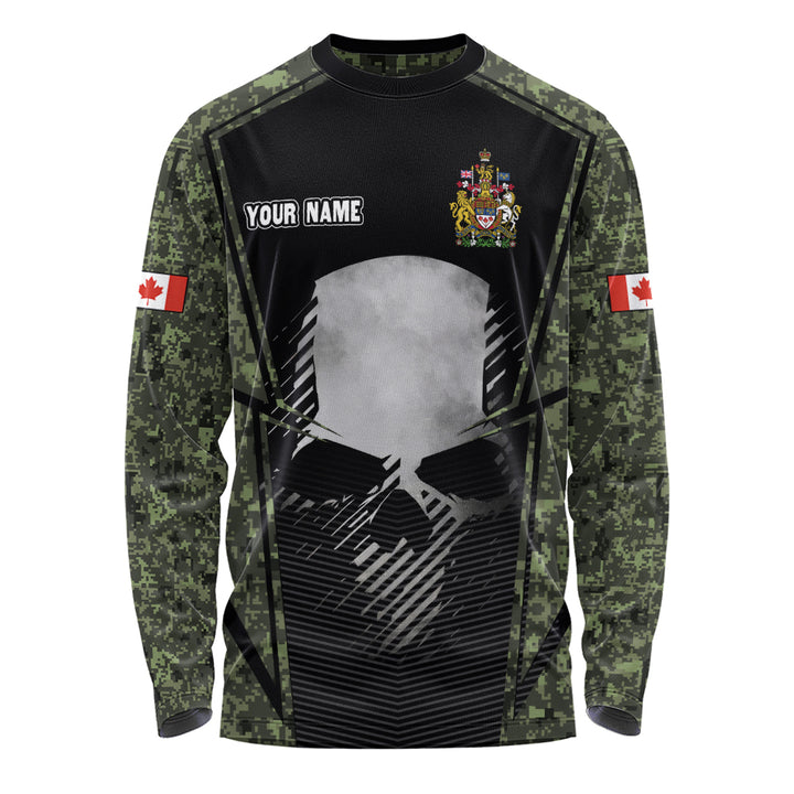 Canada Long Sleeve T-Shirt Canada Military Skull Honor Camo Edition