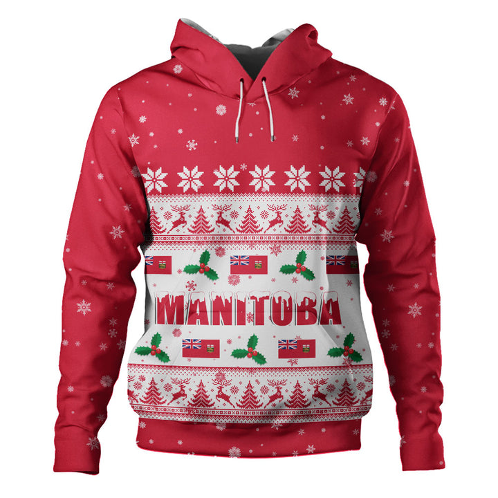 Manitoba Hoodie Christmas Knit Style Snowflake Reindeer