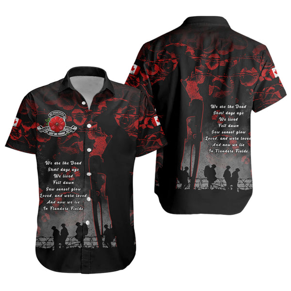 Canada Short Sleeve Shirt In Flanders Fields Canada Remembrance Day Tribute