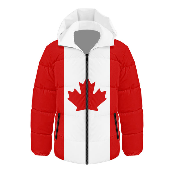 Canada Hooded Padded Jacket Flag Minimalist Pride Style
