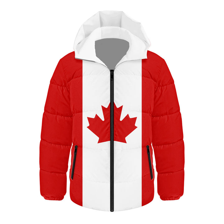 Canada Hooded Padded Jacket Flag Minimalist Pride Style