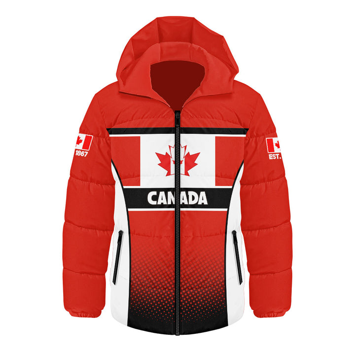 Canada Hooded Padded Jacket Canadian Flag Heritage