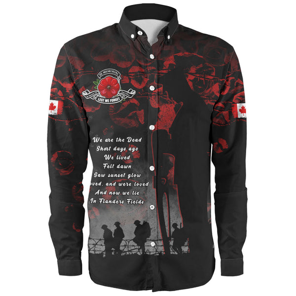 Canada Long Sleeve Shirt In Flanders Fields Canada Remembrance Day Tribute