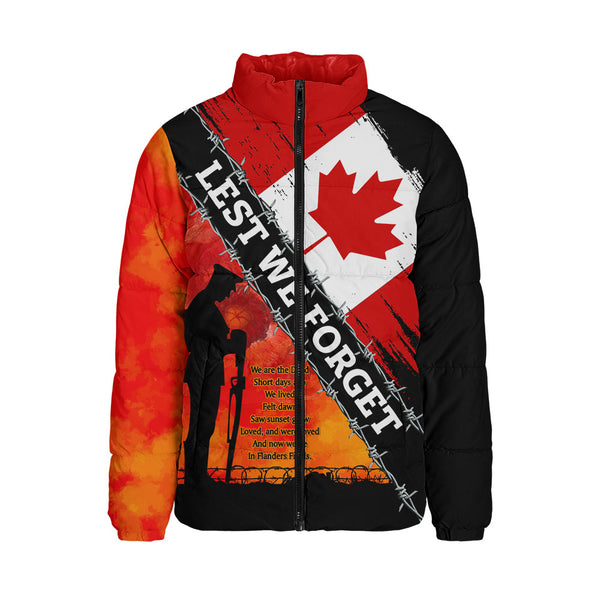Canada Padded Jacket Lest We Forget Canada Remembrance Day Poppy Pride