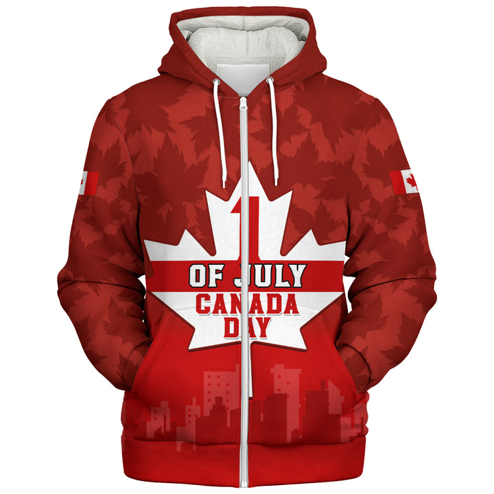 Canada Sherpa Hoodie Red Maple 1st July National Celebration