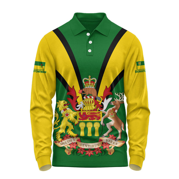 Saskatchewan Long Sleeve Polo Shirt Proud Provinces Collection