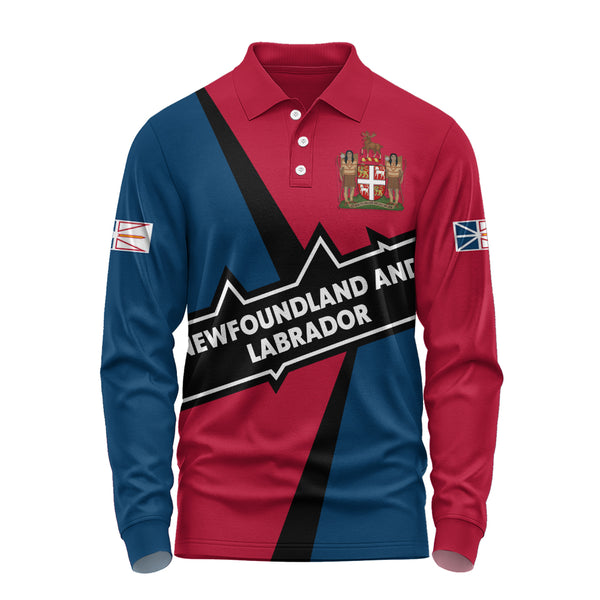 Newfoundland & Labrador Long Sleeve Polo Shirt Loyal True North Provincial Style