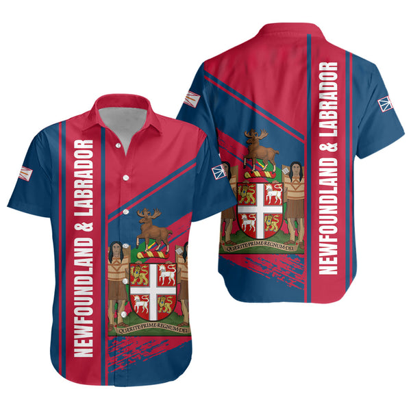 Newfoundland & Labrador Short Sleeve Shirt Heritage Strength Crest