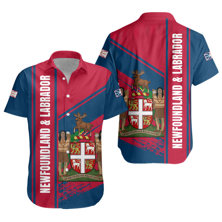 Newfoundland & Labrador Short Sleeve Shirt Heritage Strength Crest