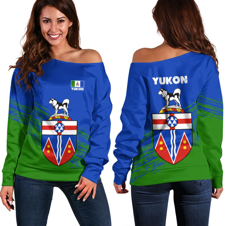 Yukon Off Shoulder Sweatshirt Pride Of The Provinces