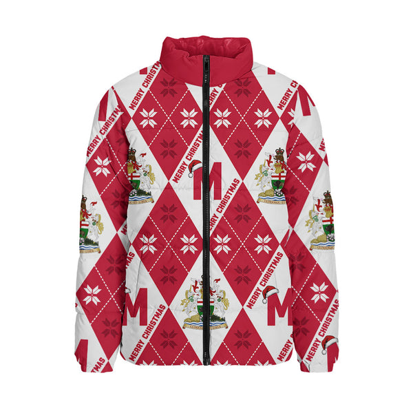 Manitoba Padded Jacket Christmas Argyle Pattern With Royal Crest