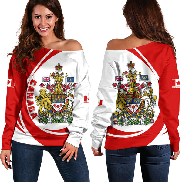 Canada Off Shoulder Sweatshirt Canada Regal Heritage