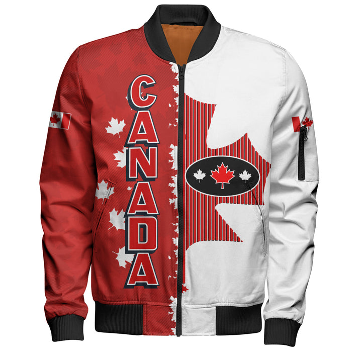 Canada Bomber Jacket Bold Leaf Patriotic Canada Edition