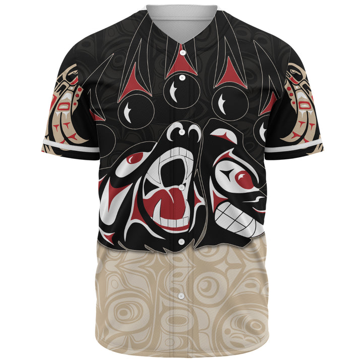 Canada Baseball Shirt Haida Strength Roaring Ancestral Energy