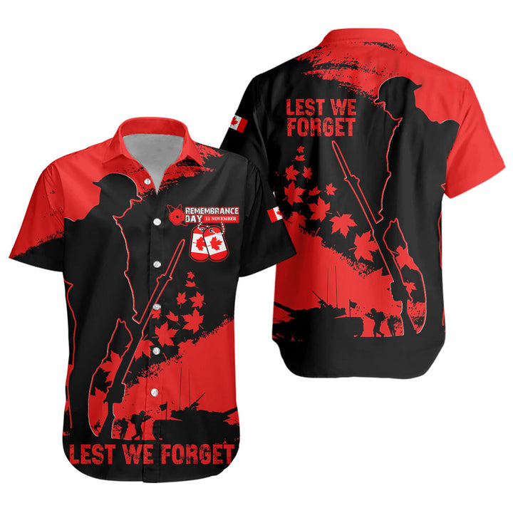Canada Short Sleeve Shirt Remembrance Day Maple Heroes Tribute