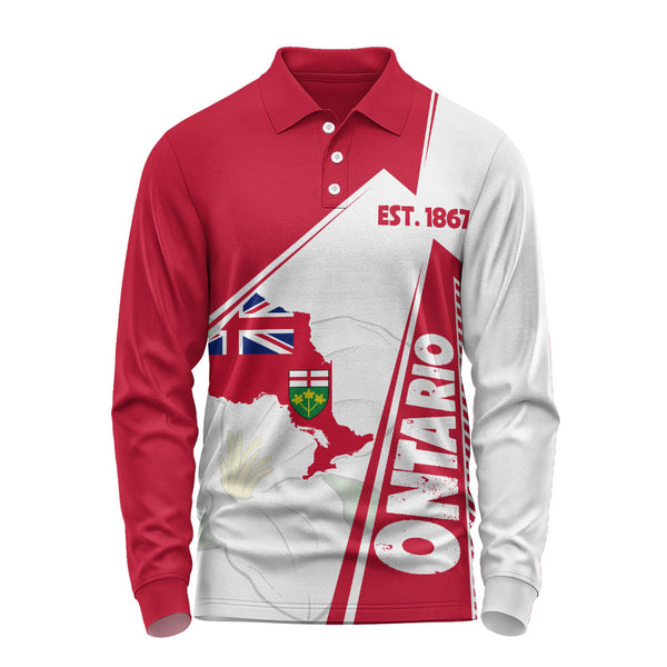 Ontario Long Sleeve Polo Shirt United Provinces & Territories