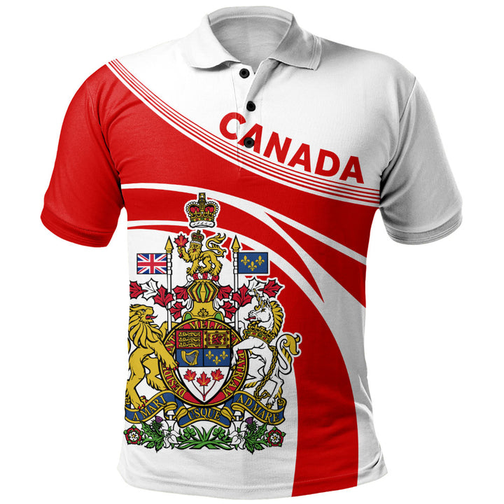 Canada Polo Shirt Canada Coat Of Arms Glory Royal Design