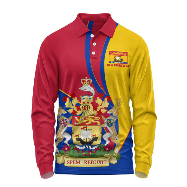 New Brunswick Long Sleeve Polo Shirt Heritage Pride Of The North